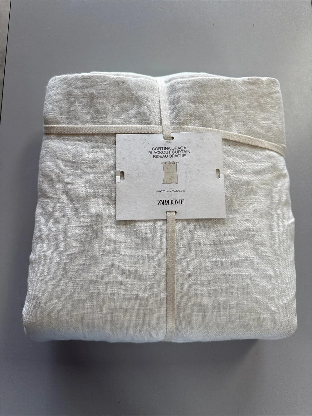 ZARA HOME White Blackout Linen Curtain